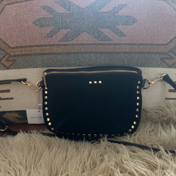 Sabina Black Suede Crossbody Bag with Studs - Picture 6 of 6